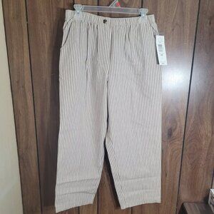 Women ALIA Petites Striped Pants - Size 10P NWT